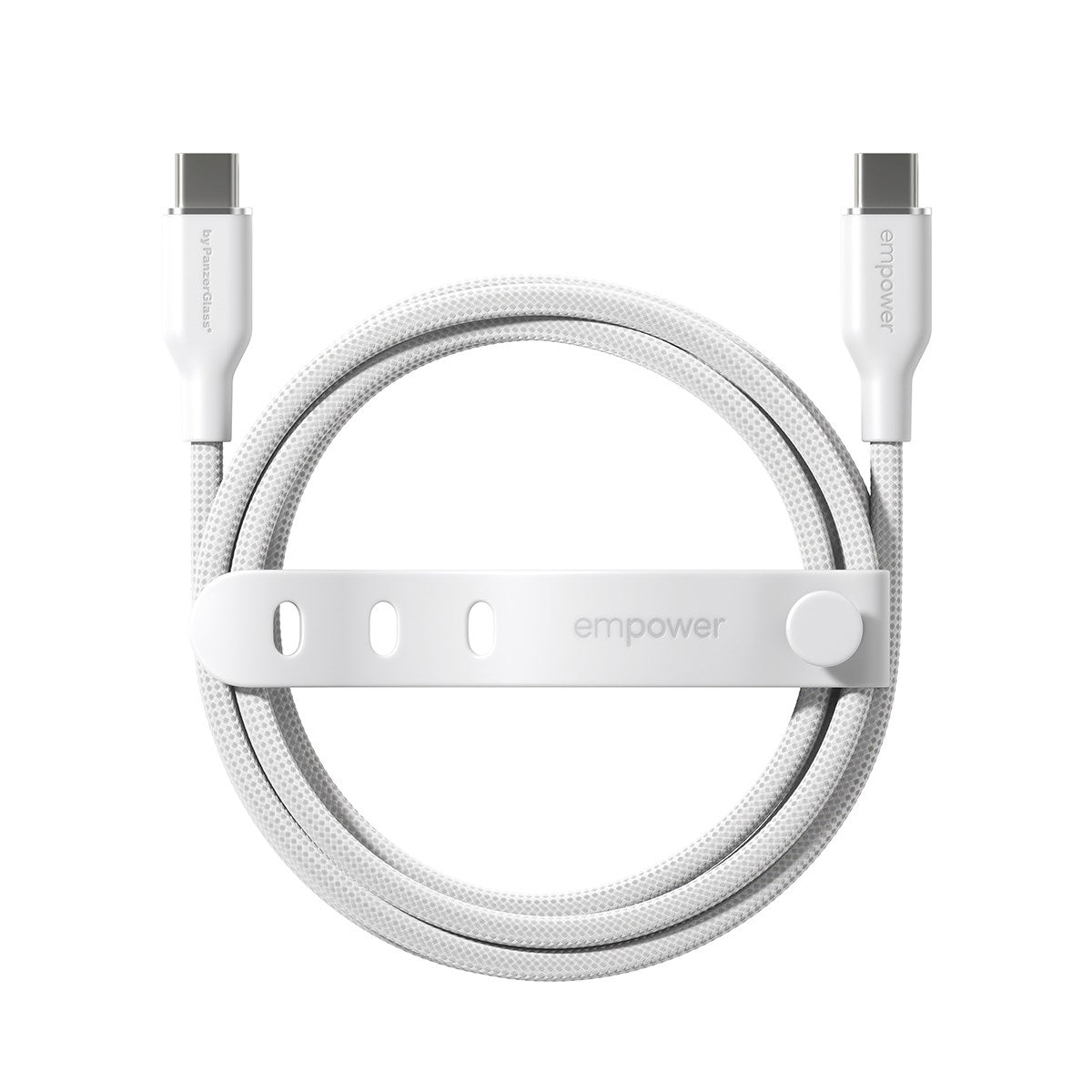 empower by PanzerGlass® Racing 60W USB-C to USB-C Kabel | USB 2.0 | 1.2M | Silver White